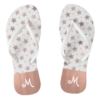 Rose Gold Stars Mit Monogramm Flip Flops Badesandalen