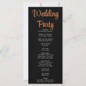 Rose Gold Stars Moon Black Wedding Programm (Rückseite)