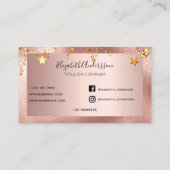 Rose Gold Stars Schönheitssalon elegant Visitenkarte (Rückseite)