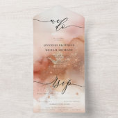 Rose Gold Staub Farbe Willkommen Wir tun uAwg All In One Einladung (Innen Boden)