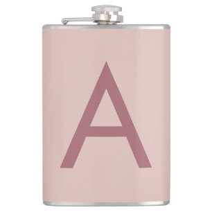 Rose Gold Staub Moderne Monogramm Anfangsbuchstabe Flachmann