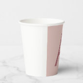 Rose Gold Staub Moderne Monogramm Anfangsbuchstabe Pappbecher (Rechts)