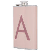 Rose Gold Staub Modernes Monogramm Anfangsbuchstab Flachmann (Links)