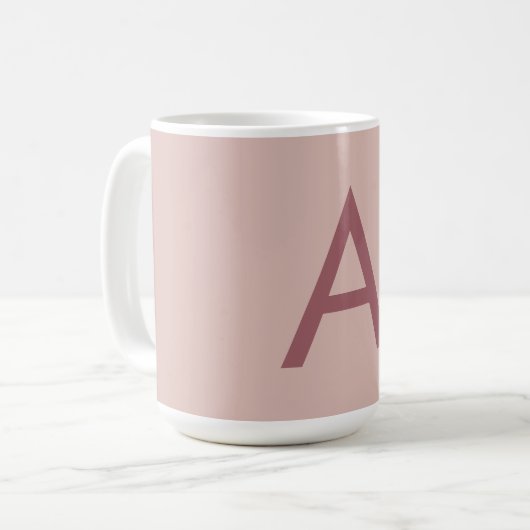 Rose Gold Staub Modernes Monogramm Anfangsbuchstab Kaffeetasse (Vorderseite Links)