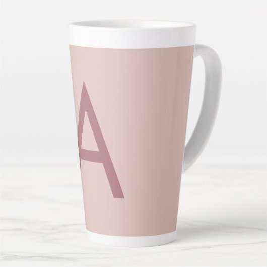 Rose Gold Staub Modernes Monogramm Anfangsbuchstab Milchtasse (Rechte Ecke)