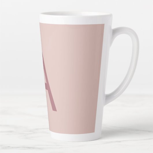 Rose Gold Staub Modernes Monogramm Anfangsbuchstab Milchtasse (Rechts)