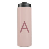 Rose Gold Staub Modernes Monogramm Anfangsbuchstab Thermosbecher (Vorderseite)