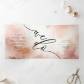 Rose Gold Staubfarbe Monogram Einladung (Innenseite)