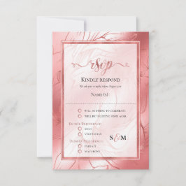 Rose Gold staubige Rose rosa uAwg Antwortkarte RSVP Karte