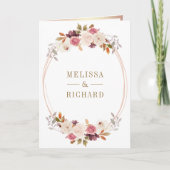 Rose Gold Staubrosa Florale QR-Code-Hochzeit Einladung (Vorderseite)