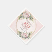 Rose Gold Staubrosa Grün 80. Geburtstag Serviette (Ecke)