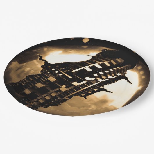 Rose Gold Steampunk Pappteller (Schrägansicht)