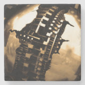 Rose Gold Steampunk Steinuntersetzer (Vorderseite)