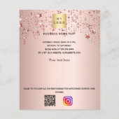 Rose gold Sterne Firmenlogo qr Codeinstagramm Flyer (Vorne)