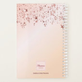 Rose Gold Sterne Termine Monogramm Planer (Rückseite)