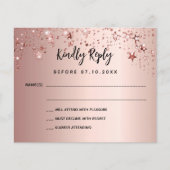 Rose Gold Sterne UAWG Budget Karte 80. Geburtstag (Vorne)