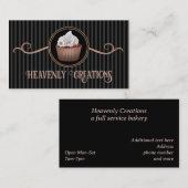 Rose Gold Stipes Cupcake Bäckerei Visitenkarte (Vorne/Hinten)