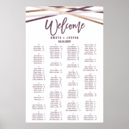 Rose Gold Streamer Alphabetisches Seetabelle Poster