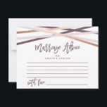 Rose Gold Streamer Eheberatungskarten Hinweiskarte<br><div class="desc">Diese Rose Gold Raster sind die ideale Ergänzung für einen modernen Hochzeitsempfang oder ein modernes Brautparty. Das schicke Design zeichnet sich durch knallige Kreuzlinien in Pflaume lila, Rosa rot und Imitat Rose Gold Folie für einen geometrischen Look. Personalisieren Sie diese Karten mit dem Namen der Braut und Bräutigam. Bitte beachten...</div>