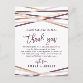 Rose Gold Streamer Vielen Dank Empfang Card Postkarte