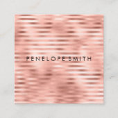 Rose Gold Streifen Beauty Stylist Quadratische Visitenkarte (Vorderseite)