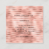 Rose Gold Streifen Beauty Stylist Quadratische Visitenkarte (Rückseite)