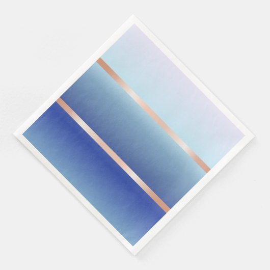 Rose Gold Streifen Blaue Farbe Serviette (Ecke)