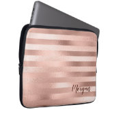 Rose Gold Streifen, Name oder Monogramm, Vs 2 Laptopschutzhülle (Vorne Rechts)
