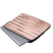 Rose Gold Streifen, Name oder Monogramm, Vs 2 Laptopschutzhülle (Vorne Knopf)