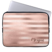 Rose Gold Streifen, Name oder Monogramm, Vs 2 Laptopschutzhülle (Vorderseite)