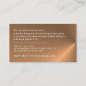 Rose Gold Streifen - Schwarze Schabe - Schädlinge  Visitenkarte (Rückseite)