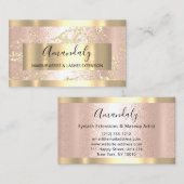 Rose Gold Strikes Rahmen Beauty Shop Visitenkarte (Vorne/Hinten)