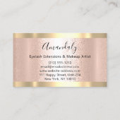 Rose Gold Strikes Rahmen Beauty Shop Visitenkarte (Rückseite)