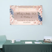 Rose Gold String Lights Blue Rose Hochzeit Banner (Messeveranstaltung)