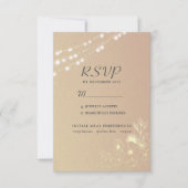 Rose Gold String Lights Hochzeit RSVP Card (Vorderseite)
