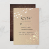 Rose Gold String Lights Hochzeit RSVP Card (Vorne/Hinten)