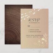 Rose Gold String Lights Hochzeit RSVP Card Karte (Vorne/Hinten)