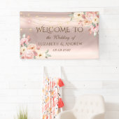 Rose Gold String Lights Rose Hochzeitsbanner Banner (Insitu)