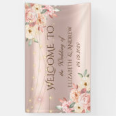 Rose Gold String Lights Rose Hochzeitsbanner Banner (Vertikal)