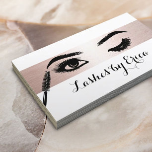Rose Gold Stripe Wimpern Wimpernverlängerung Augen Visitenkarte