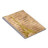 Rose Gold Stripes Glam Eiffelturm Notizblock (Rechte Seite)