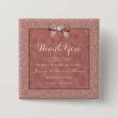 Rose Gold & Stylish Glitzer Wedding Button (Vorderseite)