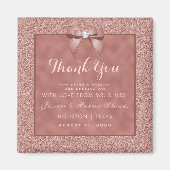 Rose Gold & Stylish Glitzer Wedding Magnet (Vorne)