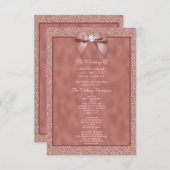 Rose Gold & Stylish Glitzer Wedding Program (Vorne/Hinten)