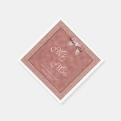 Rose Gold & Stylish Glitzer Wedding Serviette (Ecke)
