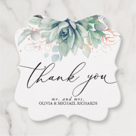 Rose Gold Succulents Grüne Hochzeit Vielen Dank Geschenkanhänger