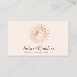 Rose Gold Sun Goddess Girl Schönheitssalon Rosa Visitenkarte