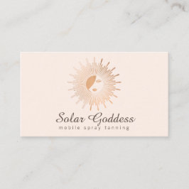 Rose Gold Sun Goddess Girl Schönheitssalon Rosa Visitenkarte