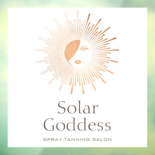 Rose Gold Sun Goddess Girl Spray Tanning Salon Fensteraufkleber (Blatt 3)