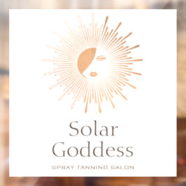 Rose Gold Sun Goddess Girl Spray Tanning Salon Fensteraufkleber